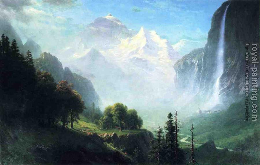 Albert Bierstadt : Staubbach Falls Near Lauterbrunnen Switzerland